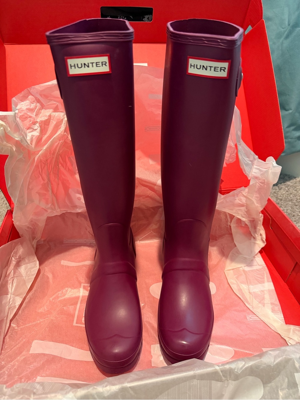 Hunter Women's Tall Rain Boots - violet purple- brand new with original box